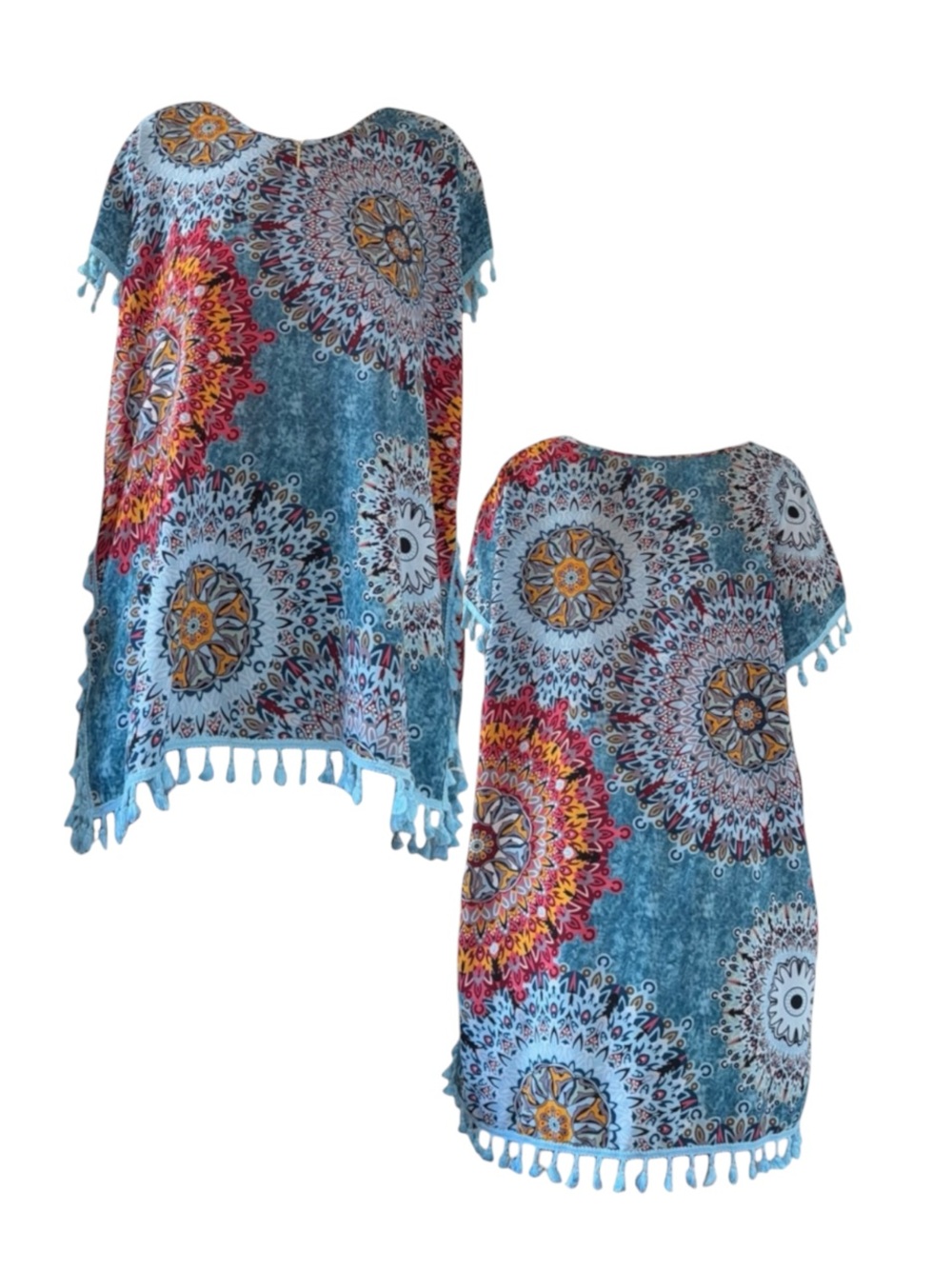 Women's Blue Floral Swim Cover-Up
